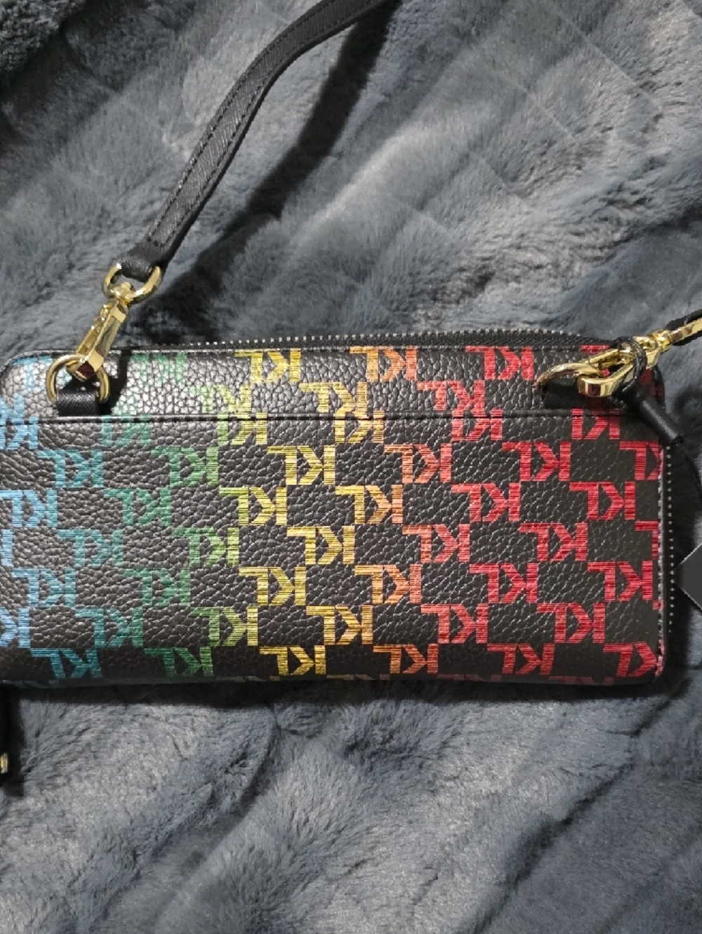 Karl Lagerfeld Black Crossbody Wallet with Rainbow KL Logo - Picture 6 of 6